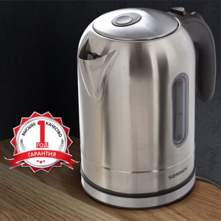 Чайник SONNEN KT-1755, 1,7 л, 2200 Вт, закрытый нагревательный элемент, нержавеющая сталь, 453419 Чайник SONNEN KT-1755, 1,7 л, 2200 Вт, закрытый нагревательный элемент, нержавеющая сталь, 453419