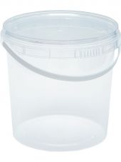 Ведро 1,5л круглое бесцветное с бесцветной  крышкой