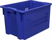 Ящик 600х400х350 дно сплошное, стенки перфорированные синий Ящик 600х400х350 дно сплошное, стенки перфорированные синий