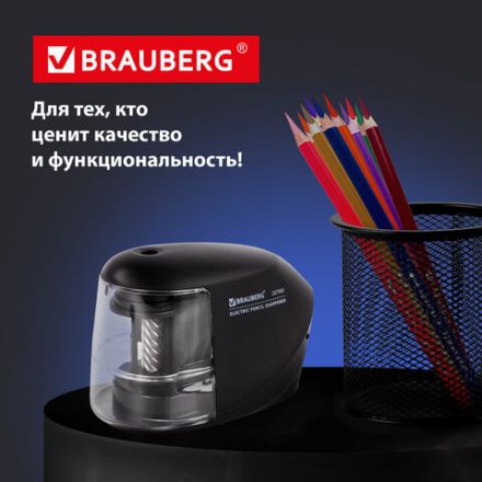 Точилка электрическая BRAUBERG "ORIGINAL", питание 220 В/4 батарейки АА, фрезерный механизм, 227565 Точилка электрическая BRAUBERG "ORIGINAL", питание 220 В/4 батарейки АА, фрезерный механизм, 227565