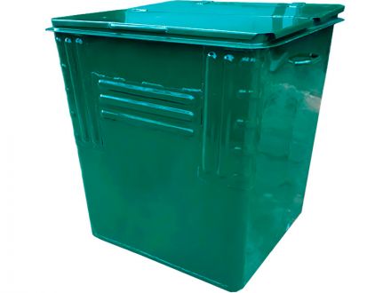 Контейнер металл 750л. для ТБО, с крышкой, усиленный цв. зелёный Контейнер металл 750л. для ТБО, с крышкой, усиленный цв. зелёный