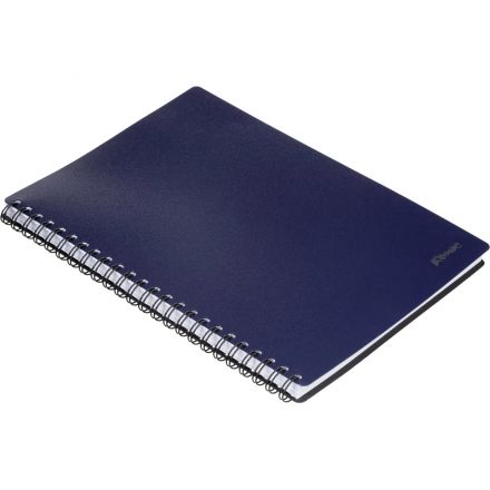 Бизнес-тетрадь Комус А5 100л, кл., обл.пластик, спираль, синяя Classic
