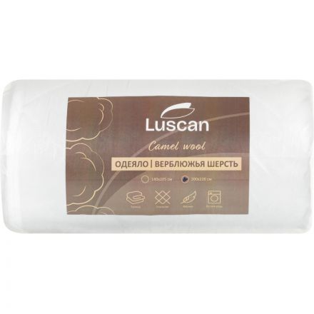 Одеяло Luscan 220х200 см стеганное микрофибра/верблюжья шерсть 300 г/м2