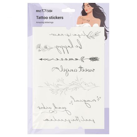 Наклейка-тату MESHU, "Amazing letterings", 14,8*21см, инд. уп., европодвес Наклейка-тату MESHU, "Amazing letterings", 14,8*21см, инд. уп., европодвес