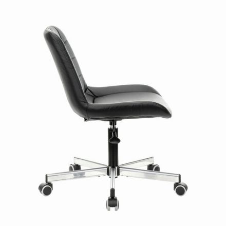 Кресло BRABIX "Deco MG-316", без подлокотников, пятилучие серебристое, экокожа, черное, 532080. Кресло BRABIX "Deco MG-316", без подлокотников, пятилучие серебристое, экокожа, черное, 532080.