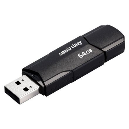Флеш-диск 64 GB SMARTBUY Clue, USB 2.0, черный, SB64GBCLU-K Флеш-диск 64 GB SMARTBUY Clue, USB 2.0, черный, SB64GBCLU-K