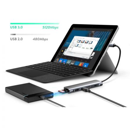 Разветвитель USB UGREEN 6 в 1 , HDMI, 2 x USB 3.0, SD/TF, PD (70411) Разветвитель USB UGREEN 6 в 1 , HDMI, 2 x USB 3.0, SD/TF, PD (70411)