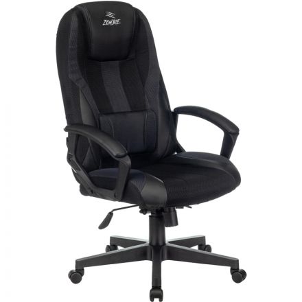 Кресло игровое Zombie Viking 9 черный/серый искусст.кожа/ткань 1583706