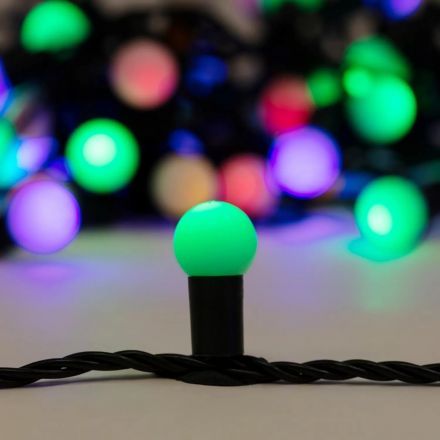Гирлянда светодиодная Мультишарики 17,5мм,10м, зелен ПВХ, 80, RGB 303-509-6