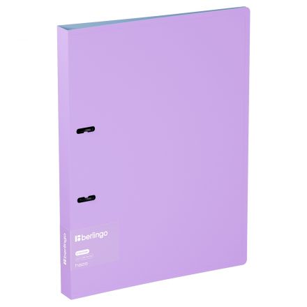 Папка на 2 кольцах Berlingo "Haze" А4, 24мм, 600мкм, D-кольца, с внутр. карманом, сиреневая, софт-тач Папка на 2 кольцах Berlingo "Haze" А4, 24мм, 600мкм, D-кольца, с внутр. карманом, сиреневая, софт-тач
