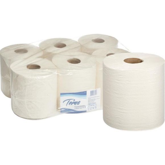 Полотенца бумажные в рулонах Терес Комфорт Макси 1-слойные 6 рулонов по 270 метров (артикул производителя Т-0150)