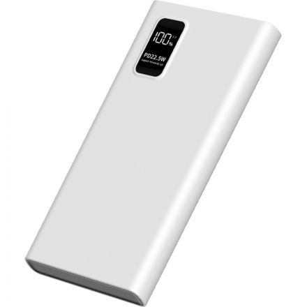 Внешний аккумулятор PERO PB05 10000 mAh,Li-Pol,output USB-C + 2USB-A,белый
