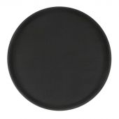 Поднос прорезин.кругл.16'' 40см черный, кт939