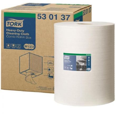 Нетканый материал повышенной прочности для уборки Tork W1/W2/W3 530137 (белый, 106 метров в рулоне)