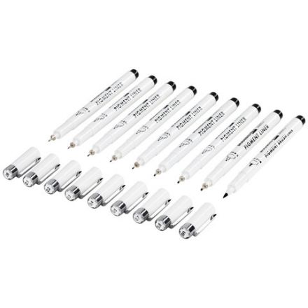 Капиллярные ручки линеры 9 шт., черные, 0,05-0,8 мм / Кисть S, BRAUBERG ART DEBUT, 143944 Капиллярные ручки линеры 9 шт., черные, 0,05-0,8 мм / Кисть S, BRAUBERG ART DEBUT, 143944