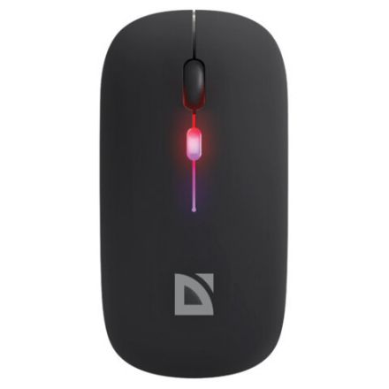 Мышь беспроводная DEFENDER Coda MB-261, 2.4 ГГц+BT, радужная, 3 кнопки + 1 колесо, 300 мАч, черная, 52261