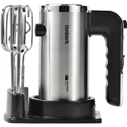 Миксер Timberk T-HM40S49, 550Вт, 5 режимов, подставка, серебристый Миксер Timberk T-HM40S49, 550Вт, 5 режимов, подставка, серебристый