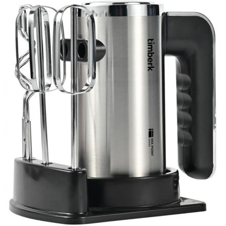 Миксер Timberk T-HM40S49, 550Вт, 5 режимов, подставка, серебристый Миксер Timberk T-HM40S49, 550Вт, 5 режимов, подставка, серебристый