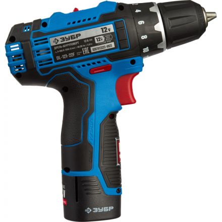 Дрель-шуруповерт аккум. ЗУБР Профи 12В, 2х2.0Ач, LED фонарь (DL-121-22F)