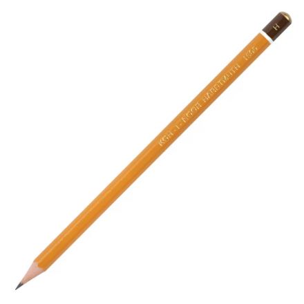 Карандаш чернографитный KOH-I-NOOR 1500, 1 шт., H, корпус желтый, заточенный, 150000H01170RU Карандаш чернографитный KOH-I-NOOR 1500, 1 шт., H, корпус желтый, заточенный, 150000H01170RU