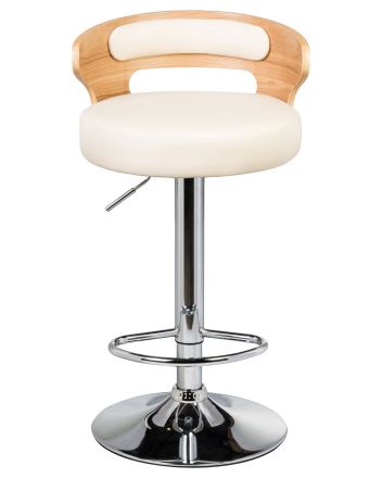 Набор 2 шт Стул барный DOBRIN FRED, натуральное дерево, кремовый