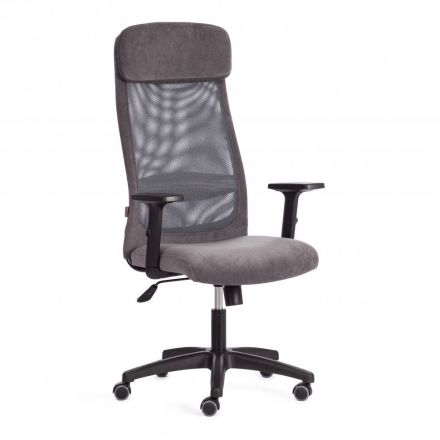 Кресло Tetchair PROFIT PLT флок/ткань, серый, 29/W-12 spb