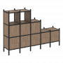 Loft Прямой стеллаж наборный VR.L-19 Дуб аризона/Чёрный металл 2110*446*1458