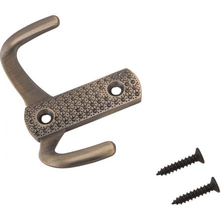 Вешалка настенная УЗК Крючок двухрожковый СТАНДАРТ 011 B AB (10204),ст.брон Вешалка настенная УЗК Крючок двухрожковый СТАНДАРТ 011 B AB (10204),ст.брон