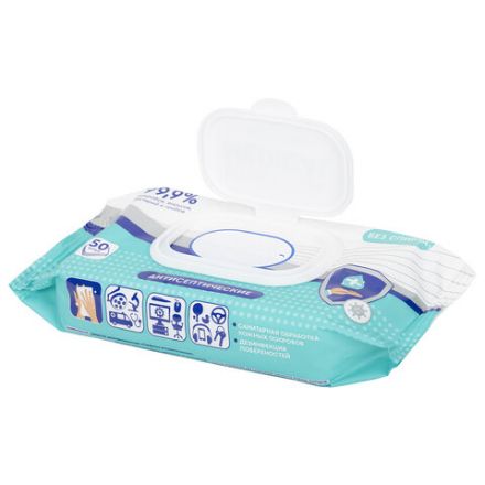 Антисептические салфетки влажные 50 штук SMART MEDICAL, без спирта, крышка-клапан, 72034 Антисептические салфетки влажные 50 штук SMART MEDICAL, без спирта, крышка-клапан, 72034