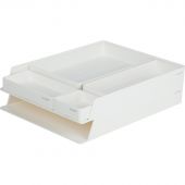 Лоток для бумаг горизон Deli NuSign ENS001-white набор 2шт + органайзер бел Лоток для бумаг горизон Deli NuSign ENS001-white набор 2шт + органайзер бел