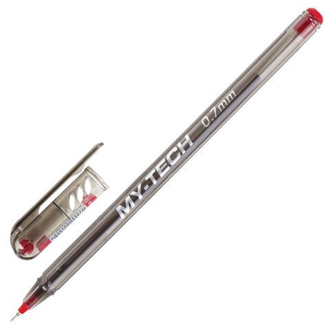 Ручка шариковая масляная PENSAN "My-Tech", КРАСНАЯ, игольчатый узел 0,7 мм, линия письма 0,35 мм, 2240/25