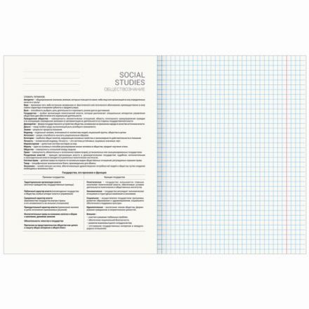 Тетрадь предметная "ПРИРОДА" 48 л., обложка картон, ОБЩЕСТВОЗНАНИЕ, клетка, подсказ, BRAUBERG, 404771