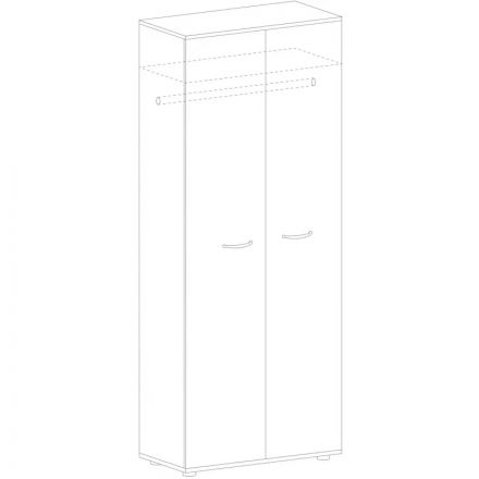 Шкаф SH_Unica для одежды F7E-01 (351968) бук/серый