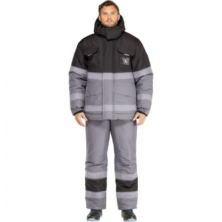 Костюм рабочий зимний мужской з50-КПК СОП сер/черн р.60-62/170-177 Костюм рабочий зимний мужской з50-КПК СОП сер/черн р.60-62/170-177