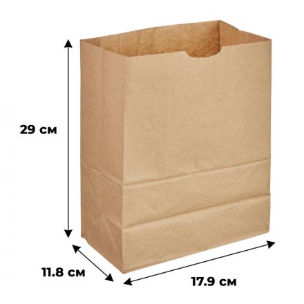 Крафт пакет бумажный коричневый 17.9х29х11.8 см (1000 штук в упаковке) Крафт пакет бумажный коричневый 17.9х29х11.8 см (1000 штук в упаковке)