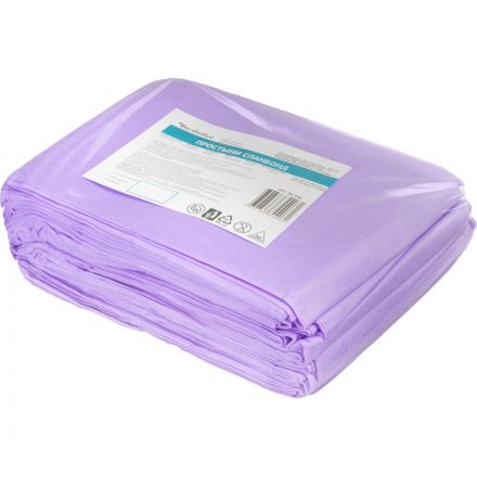 Простыня одноразовая Чистовье Люкс нестерильная 200х70 см спанбонд (сиреневая, плотность 30 г, 10 штук в упаковке)