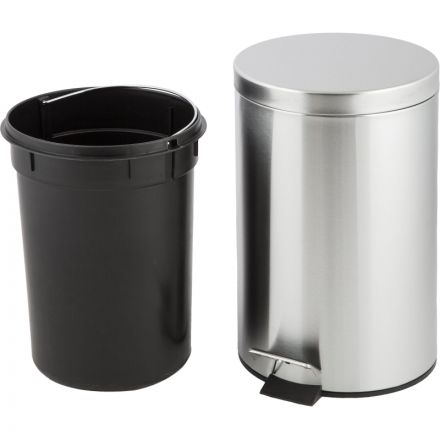 Ведро мусорное с педалью 12 л, матовое, нержавеющая сталь
