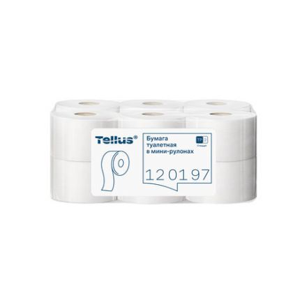 Бумага туалетная 200 метров, Tellus/TORK (Система T2) UNIVERSAL, 1-слойная, КОМПЛЕКТ 12 рулонов, 120197