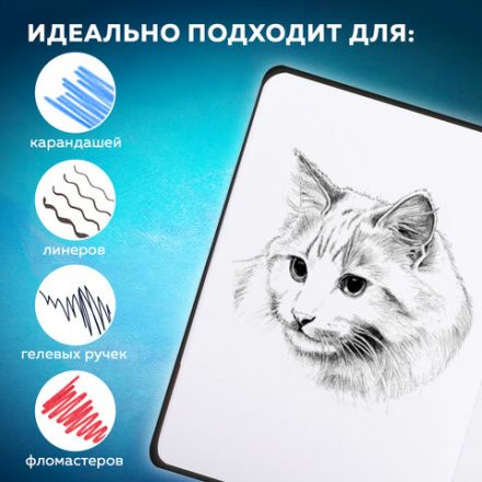 Скетчбук, белая бумага 140 г/м2 90х140 мм, 80 л., КОЖЗАМ, застежка, BRAUBERG ART CLASSIC, черный, 116459