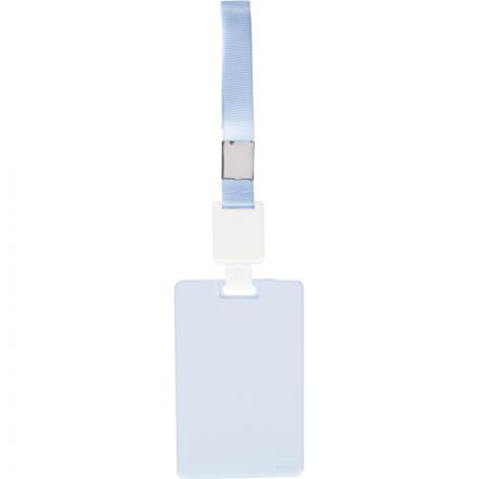 Бейдж Deli 64803 вертик.,с держат.,вкладыш:89x54мм,влагозащ.,голубой,блист