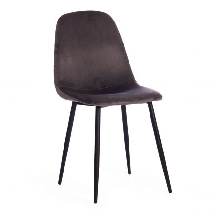 Стул BREEZE (mod. 4724) Велюр/металл , 44 х 53 х 87 см, Dark grey (темно-серый) HLR24 / черный