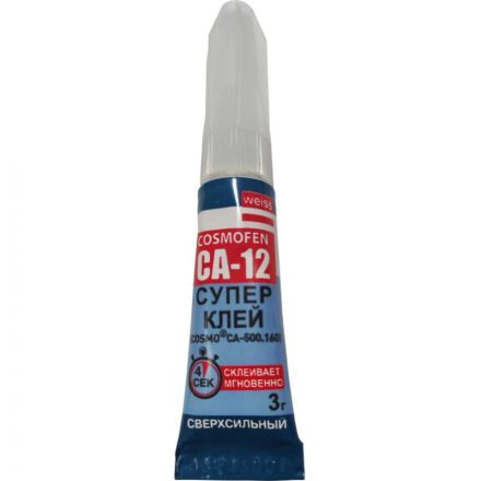 Клей секундный цианоакрилатный COSMOFEN CA 12, 3 гр (CA-500.160) Клей секундный цианоакрилатный COSMOFEN CA 12, 3 гр (CA-500.160)