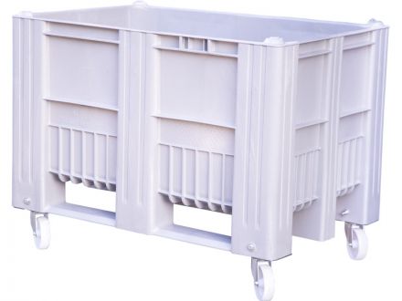 Контейнер 1200х800х900 сплошной, на колёсах  серый