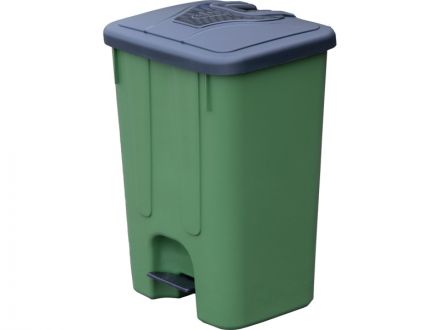 Мусорный бак 65л. мороз. с крышкой, с педальным приводом цв. зелёный