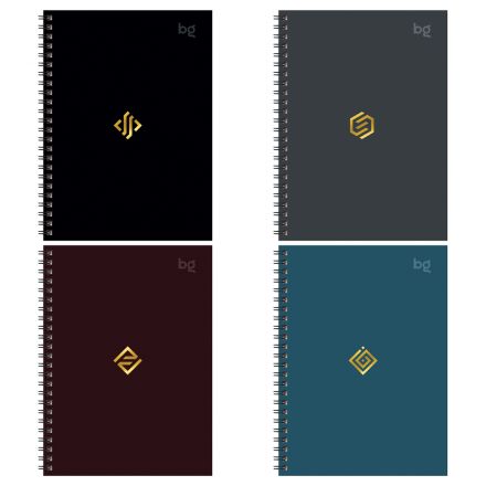 Записная книжка А6 120л., на гребне BG "Моноколор. Классика", матовая ламинация, тиснение фольгой, твердая обложка Записная книжка А6 120л., на гребне BG "Моноколор. Классика", матовая ламинация, тиснение фольгой, твердая обложка