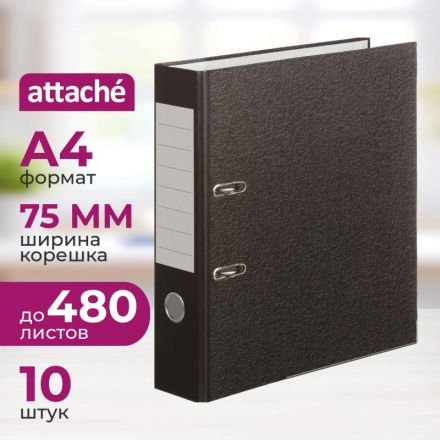 Папка-регистратор Attache 75 мм мрамор черная (10 штук в упаковке) Папка-регистратор Attache 75 мм мрамор черная (10 штук в упаковке)