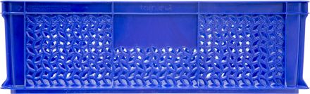 Ящик 600*400*180 мм перфорированный с ручками синий Ящик 600*400*180 мм перфорированный с ручками синий