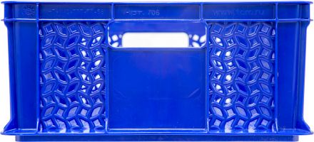 Ящик 600*400*180 мм перфорированный с ручками синий Ящик 600*400*180 мм перфорированный с ручками синий