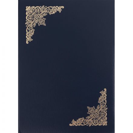 Папка адресная с ВИНЬЕТКОЙ бумвинил с поролоном синяя