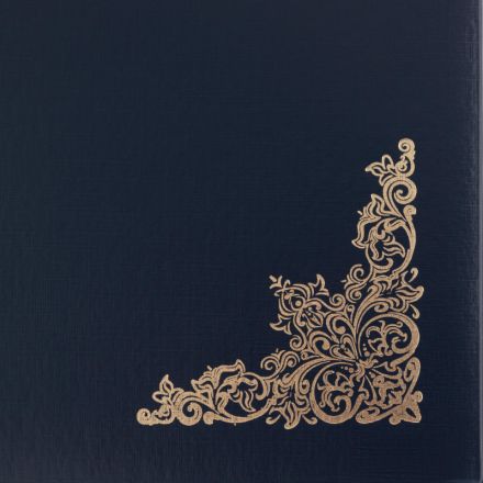 Папка адресная с ВИНЬЕТКОЙ бумвинил с поролоном синяя